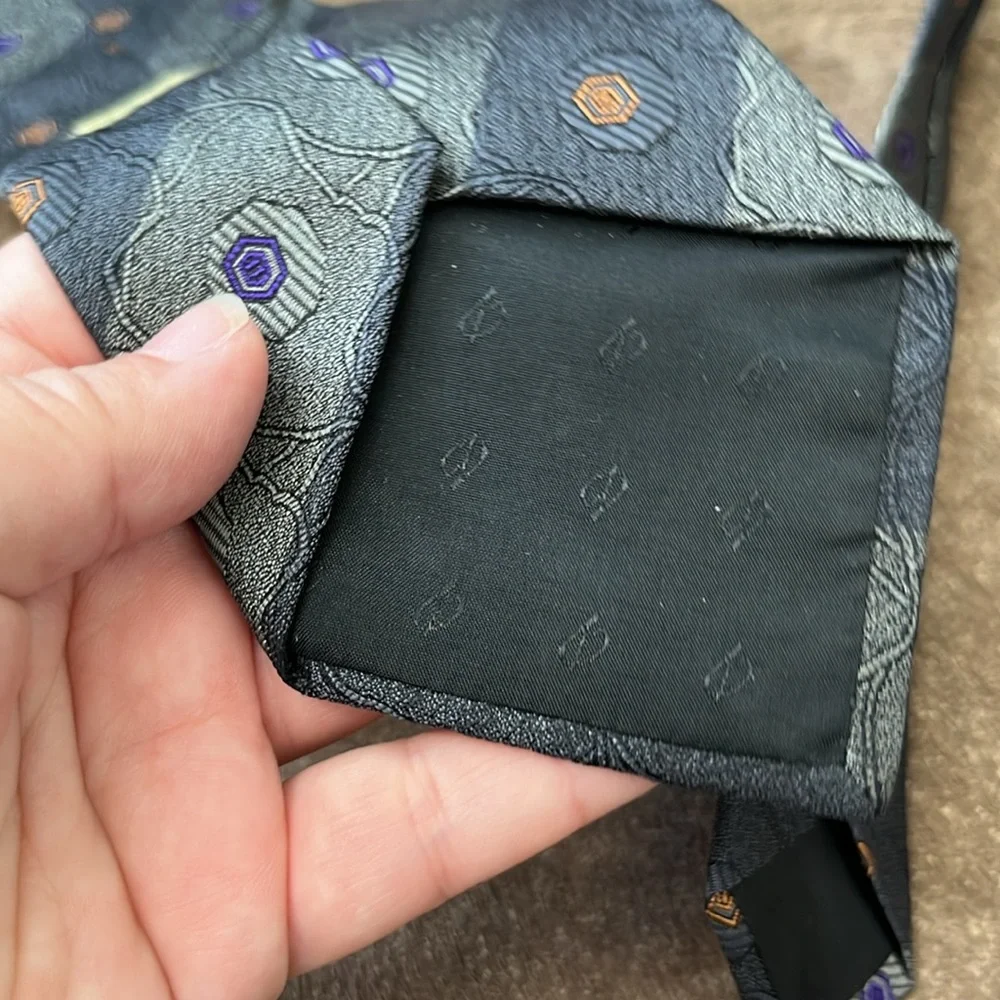 ST Dupont Silk Tie Made in France Diagonal Stripe Art Deco - Picture 4 of 5